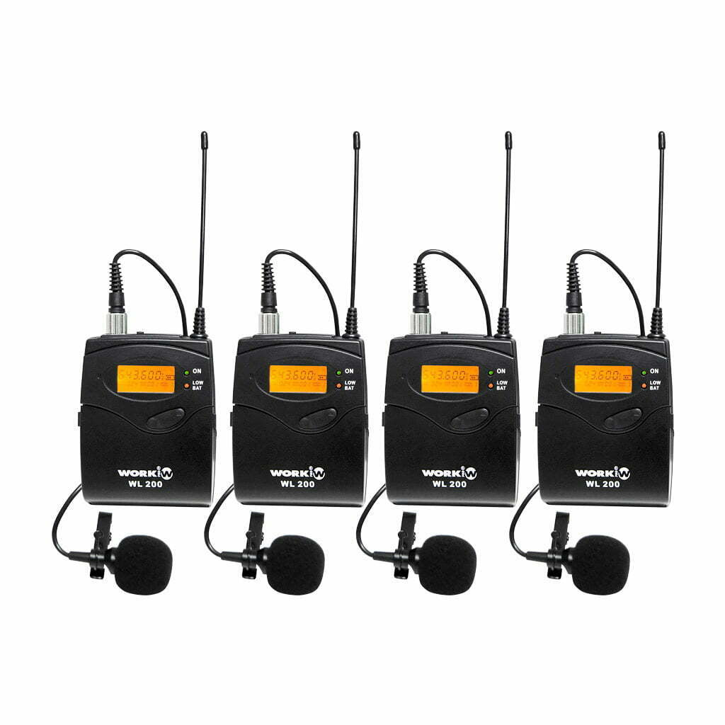 רביעיית מיקרופונים דש עם מקלט אלחוטי Work Pro WR 4200/2